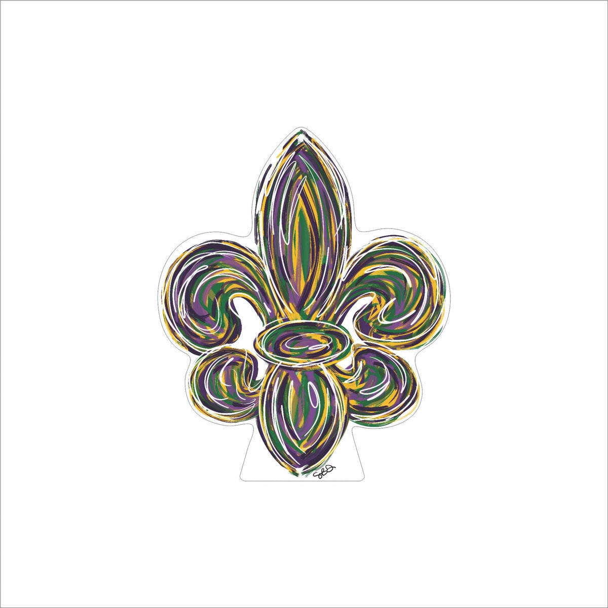 SDD-017 Mardi Gras Fleur de Lis Mini | 0.50Acrylic Mini Contour