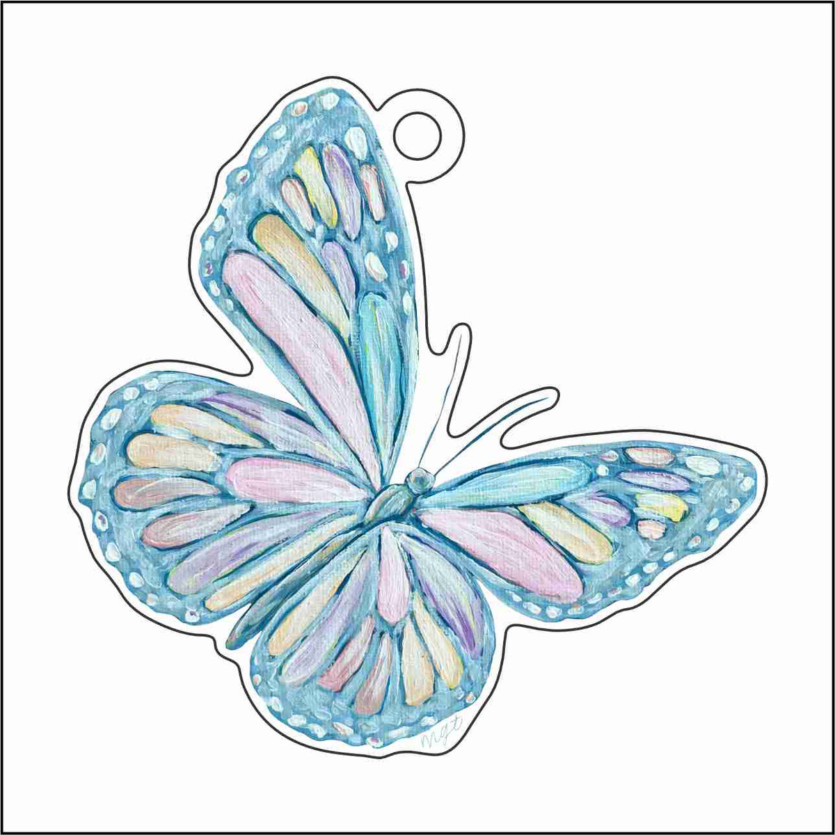 MGT-052 Blue Butterfly Ornament | 0.25Acrylic Ornament