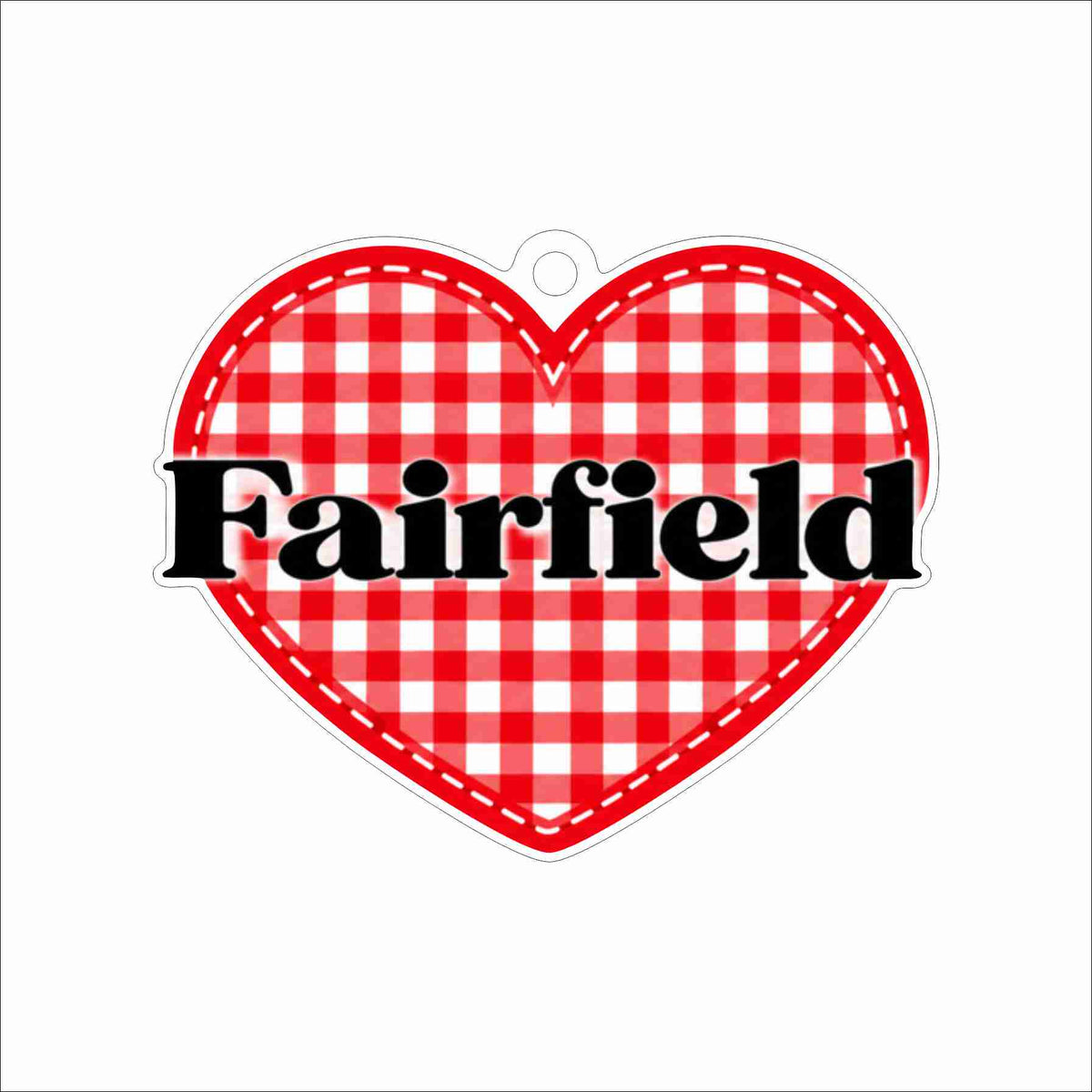 FSN-025 FF Plaid Heart Ornament | 0.25Acrylic Ornament