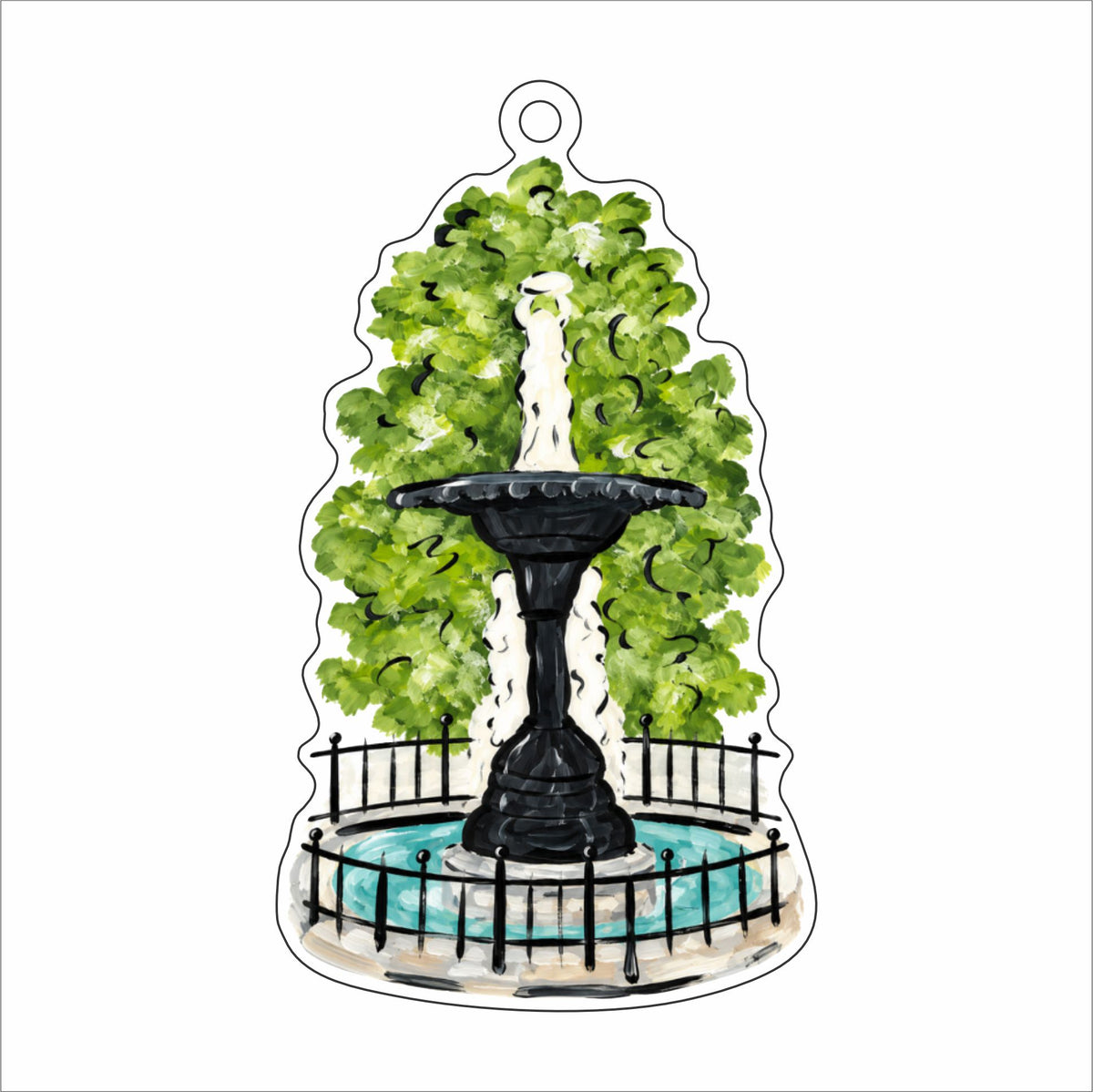 AAT-005 Demopolis Fountain Ornament | 0.25Acrylic Ornament