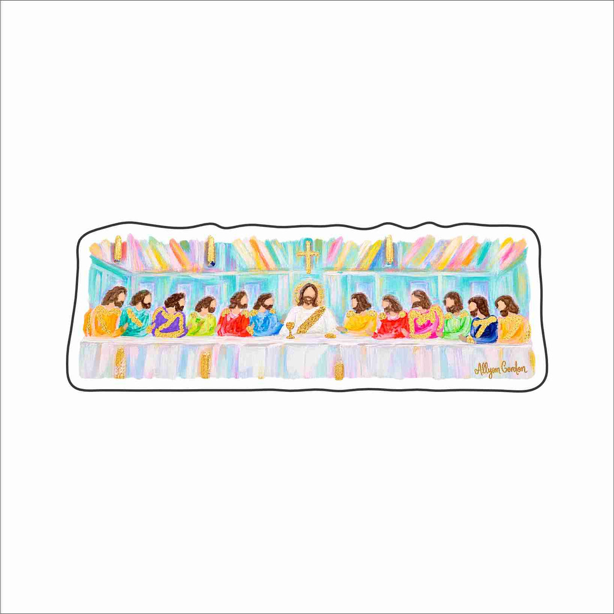 AGA-020 The Last Supper with a Little Sparkle Magnet | 0.125Acrylic Magnet | Case of 4