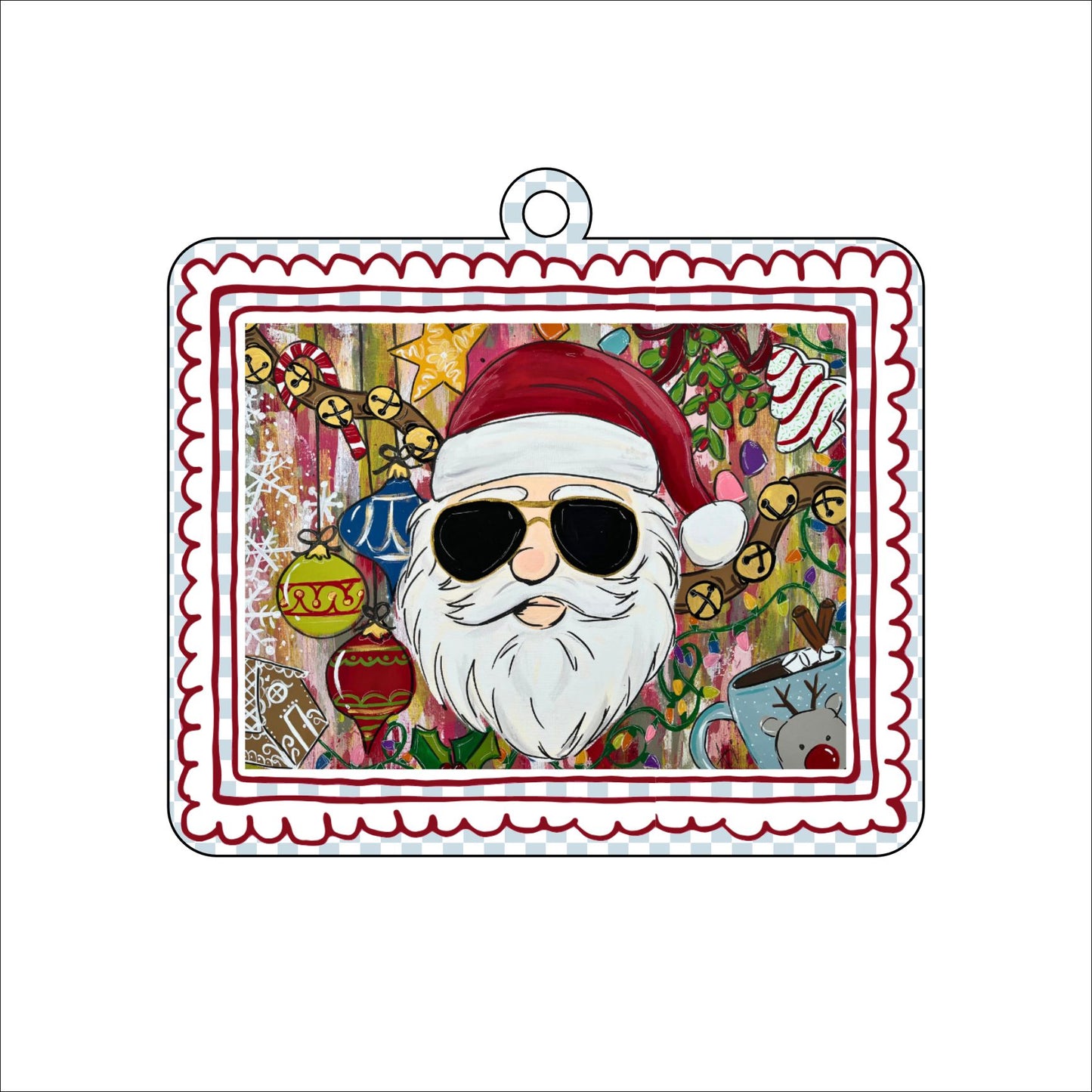 AHM-007 Santa Ornament | 0.25in. Acrylic Ornament | Case of 25