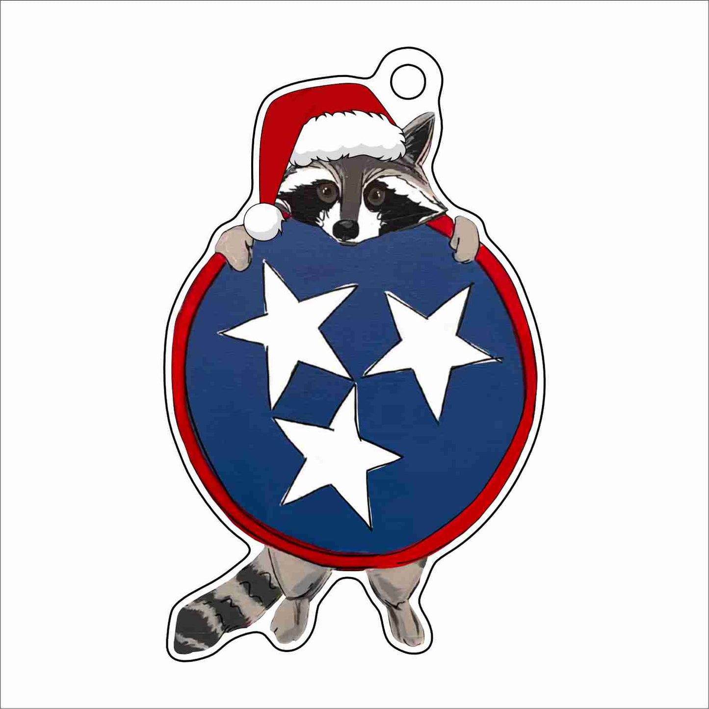 AHM-040 TN Racoon Christmas Ornament | 0.25Acrylic Ornament