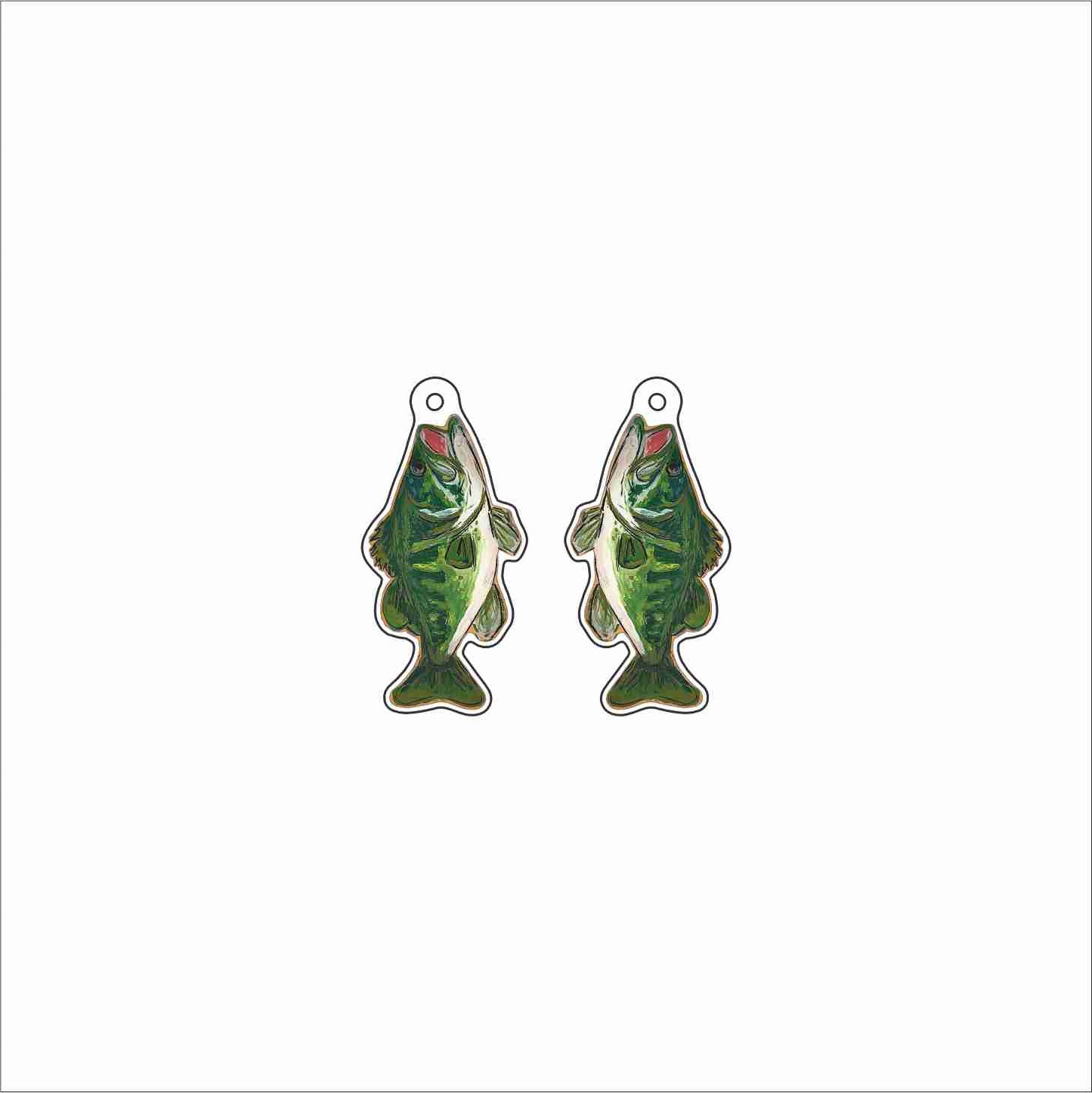 AHM-048 Largemouth Bass Earings | 0.125Acrylic Earrings | Case of 4