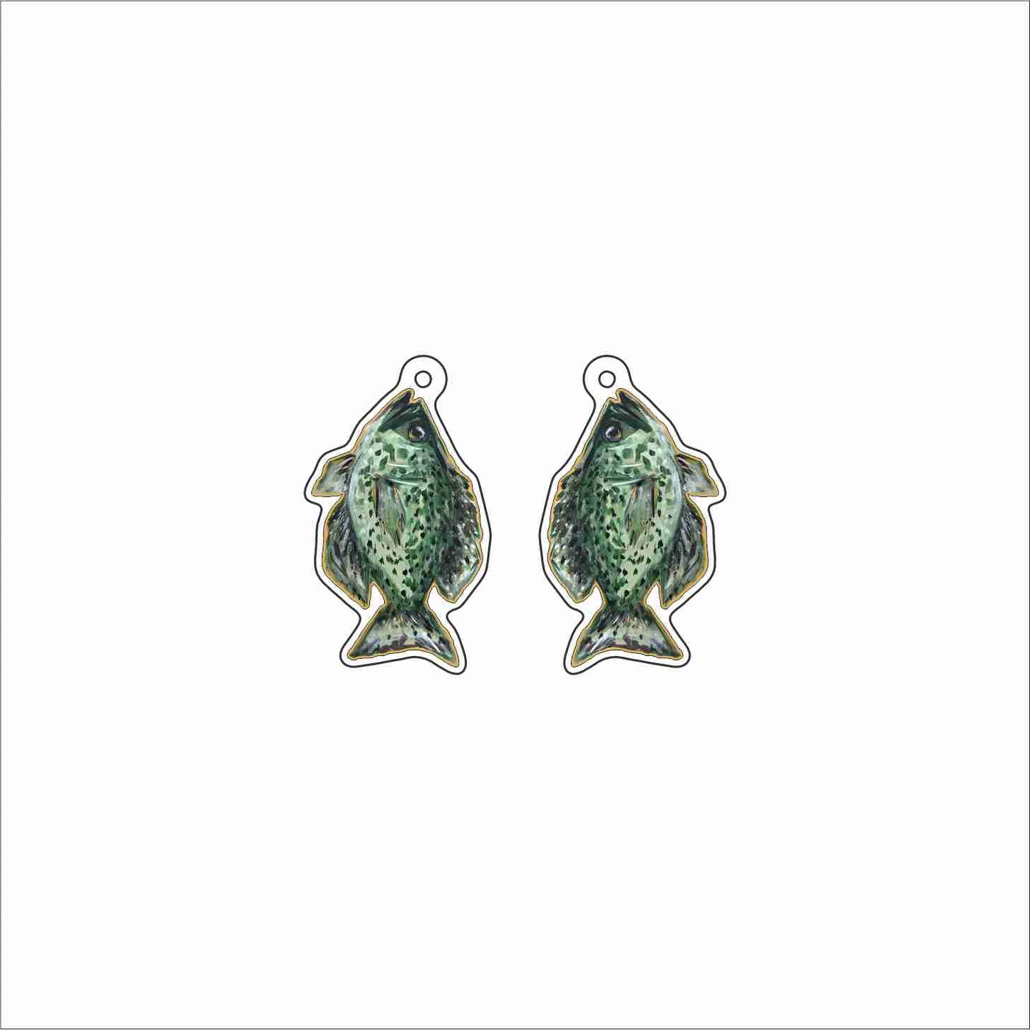 AHM-049 Crappie Earings | 0.125Acrylic Earrings | Case of 4