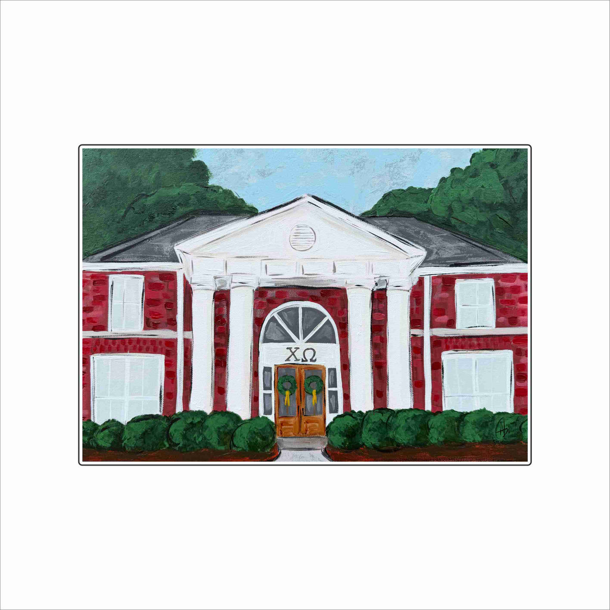 AHM-058 Chi Omega Shelfie Block | 0.25Acrylic Ornament