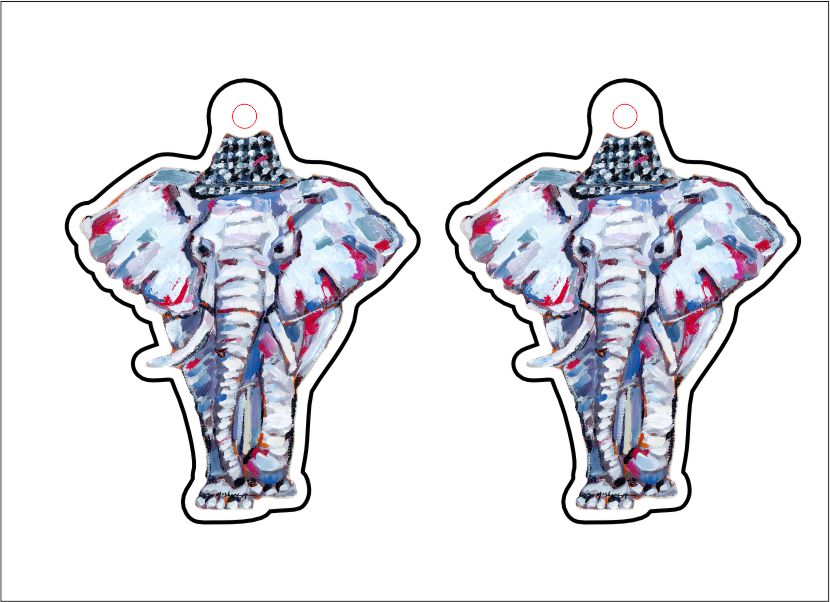 CMS-528-C10 Al-ephant Earring | 0.125Acrylic Earrings | Set of 10
