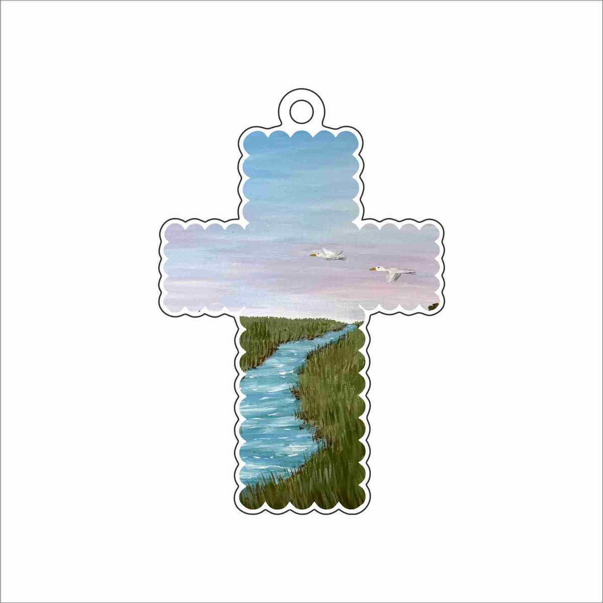 ALCH-005 Peace Cross Ornament | 0.25Acrylic Ornament