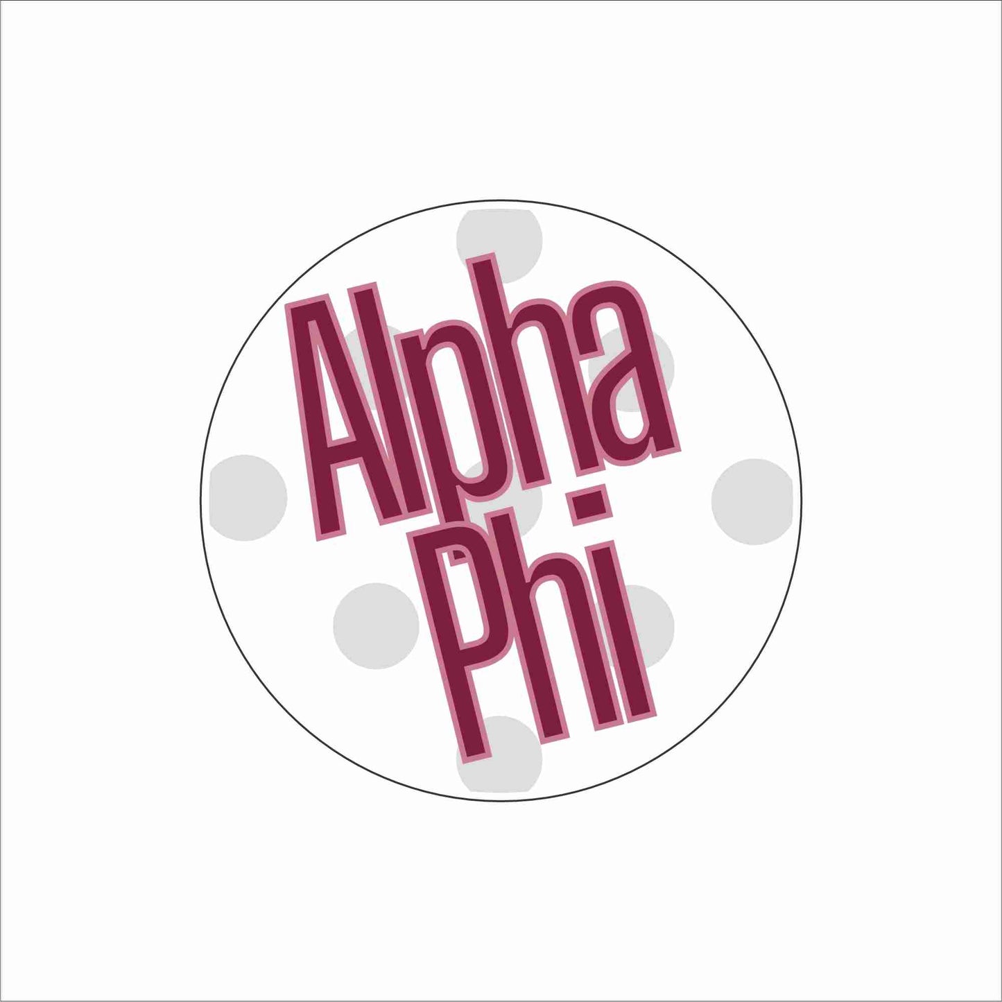 AND-056 Alpha Phi Polka Dot Coaster | 0.25Acrylic Coaster with Clear Bumpers | Case of 4