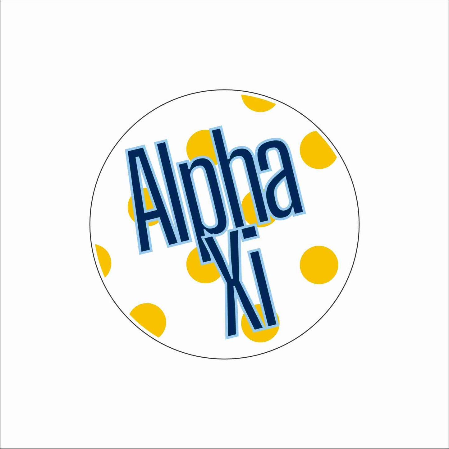 AND-057 Alpha Xi Polka Dot Coaster | 0.25Acrylic Coaster with Clear Bumpers | Case of 4