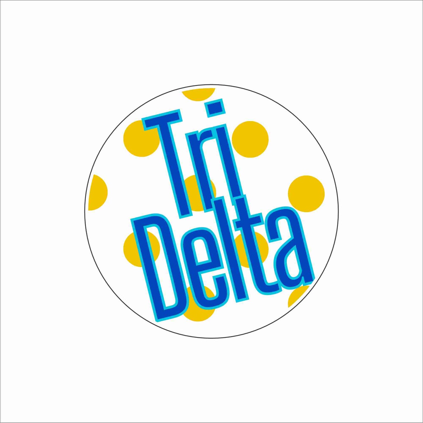 AND-063 Tri Delta Polka Dot Coaster | 0.25Acrylic Coaster with Clear Bumpers | Case of 4