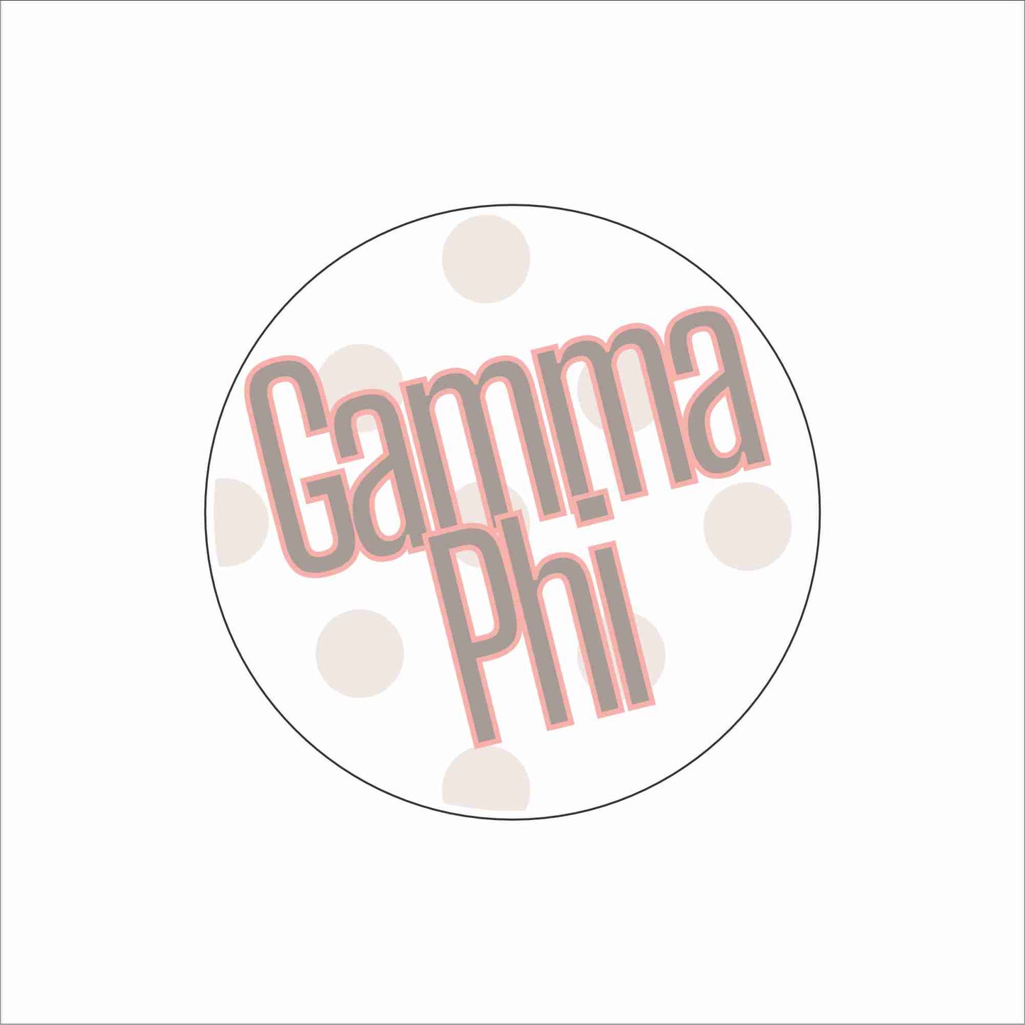 AND-064 Gamma Phi Polka Dot Coaster | 0.25Acrylic Coaster with Clear Bumpers | Case of 4