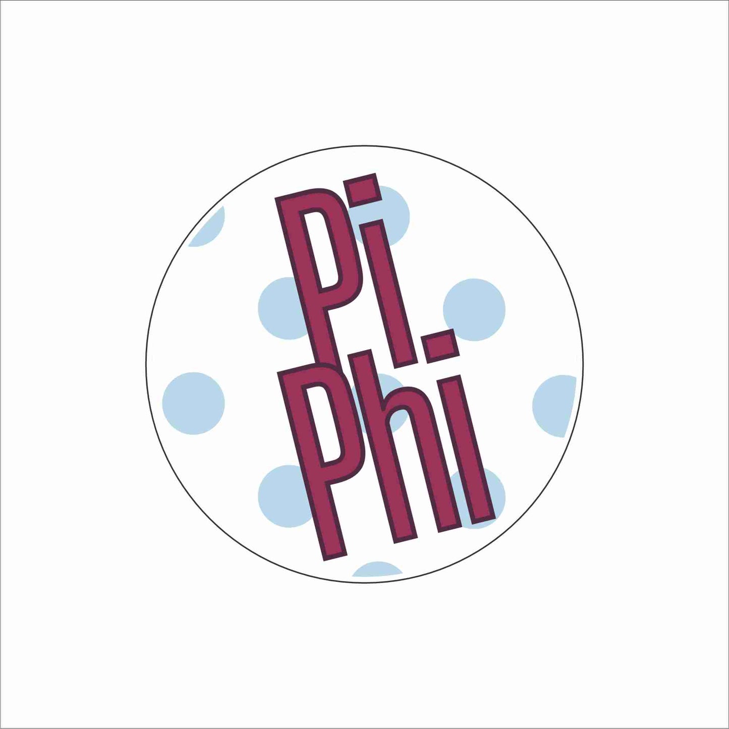 AND-068 Pi Phi Polka Dot Coaster | 0.25Acrylic Coaster with Clear Bumpers | Case of 4