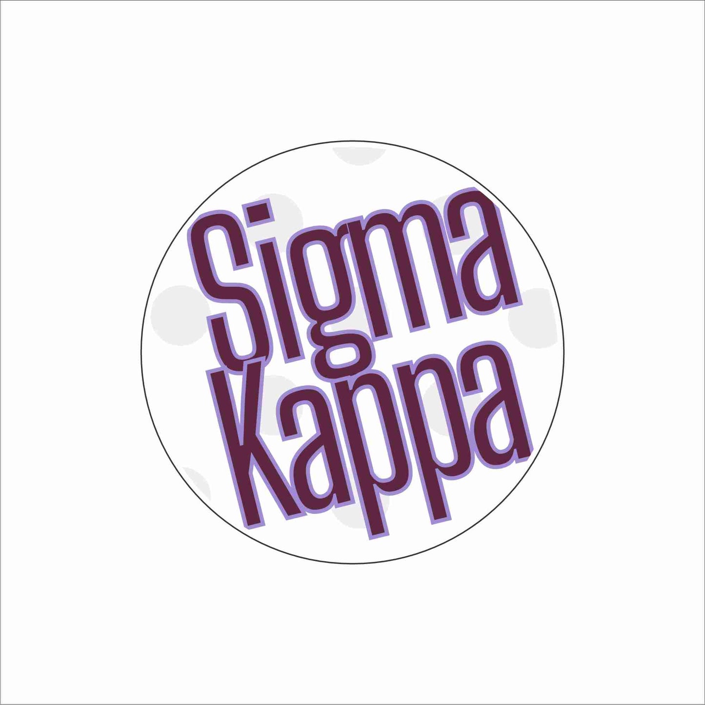AND-069 Sigma Kappa Polka Dot Coaster | 0.25Acrylic Coaster with Clear Bumpers | Case of 4