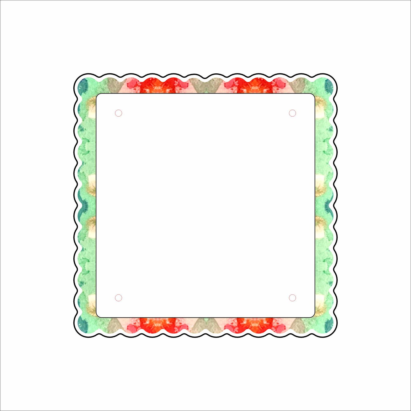 ANT-001 Red & Green Ikat Picture Frame | 0.25Acrylic Picture Frame