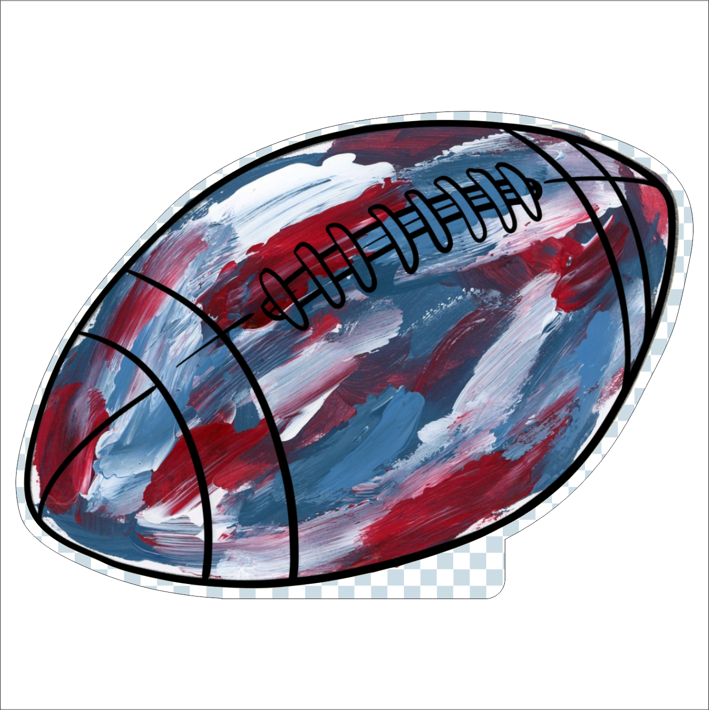 AWA-006 Red & Blue Football | 0.75in. Acrylic Cutout | Case Bundle of 25