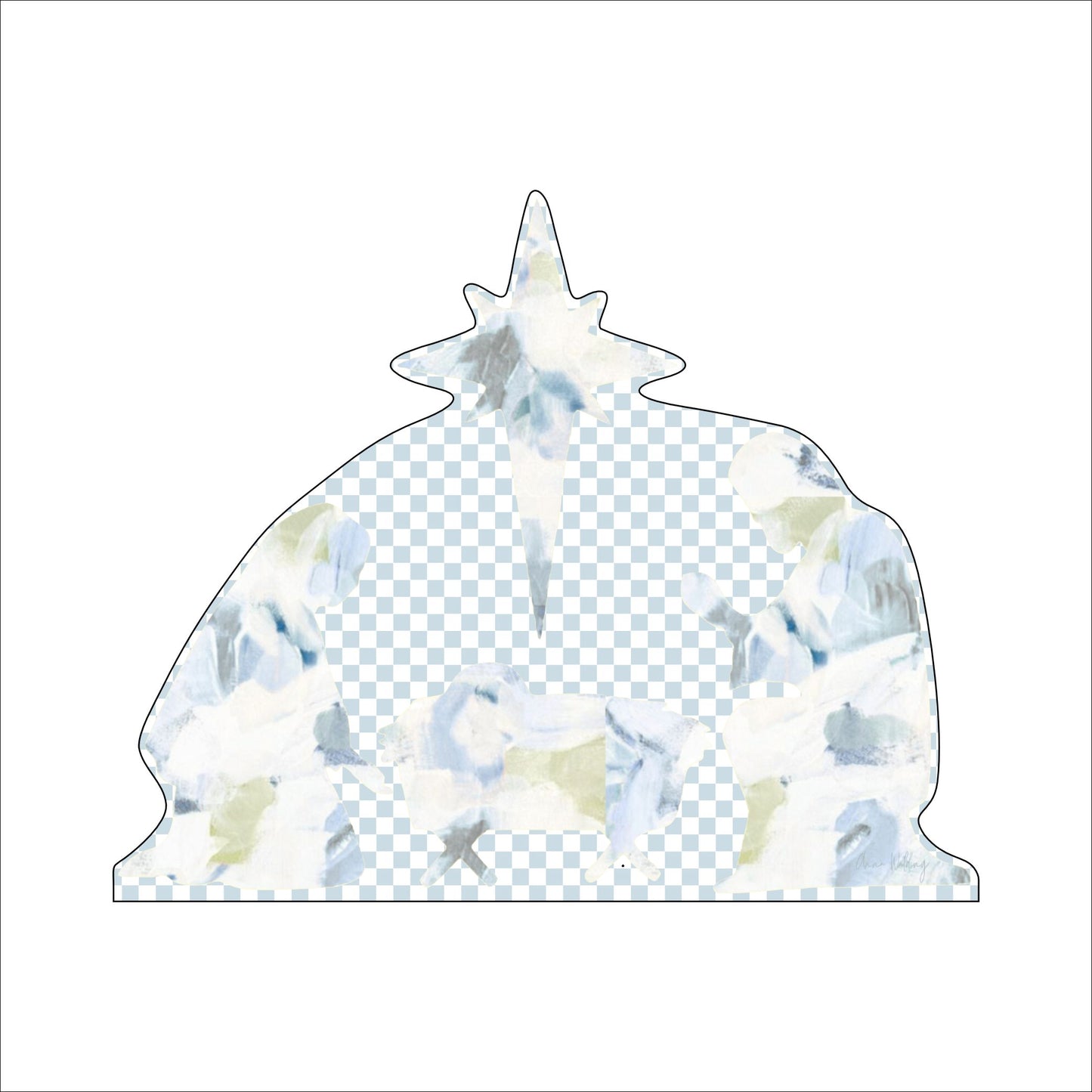 AWA-022 Manger Scene | 0.75in. Acrylic Cutout | Bulk (Sold in batches of 40)