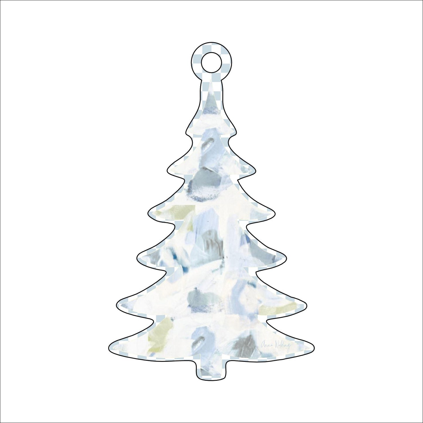 AWA-031 Christmas Tree Ornament | 0.25in. Acrylic Ornament | Case Bundle of 25