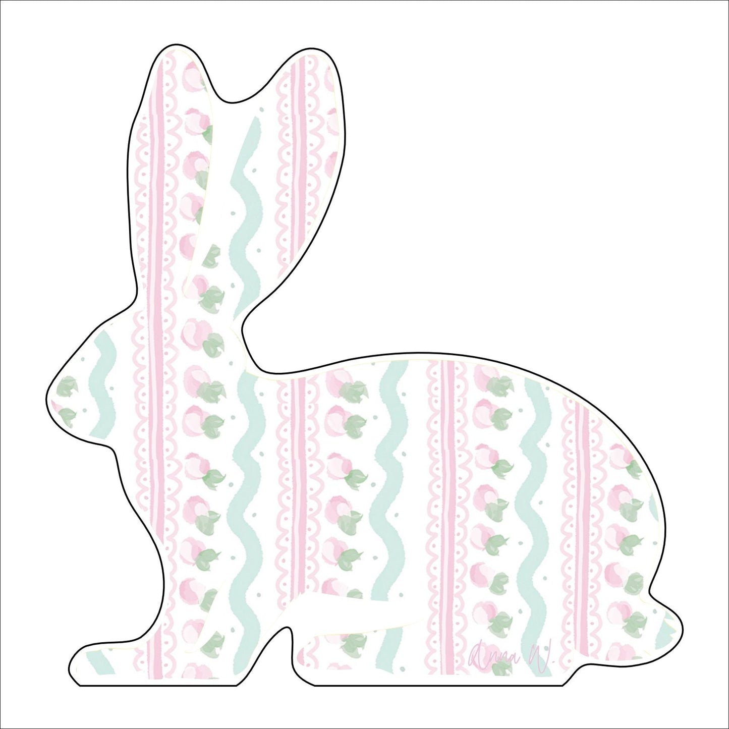 AWA-044 Bunny Pink White | 0.75in. Acrylic |