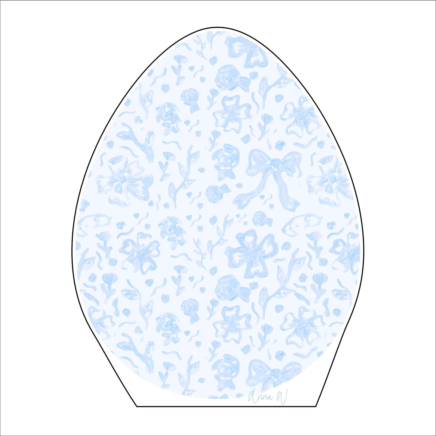 AWA-060 Blue Bow Egg Small | 0.75in. Acrylic |