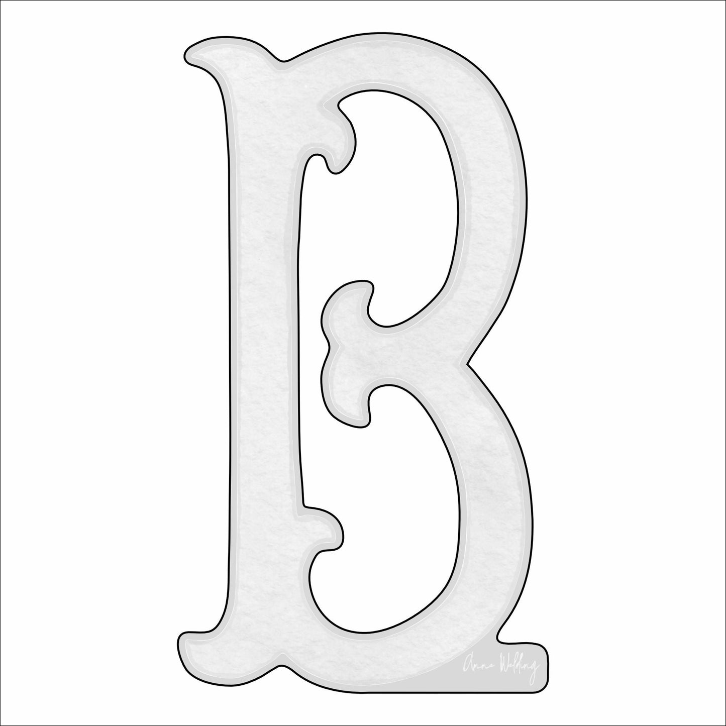 AWA-065 Letter B | 0.75in. Acrylic Contour |