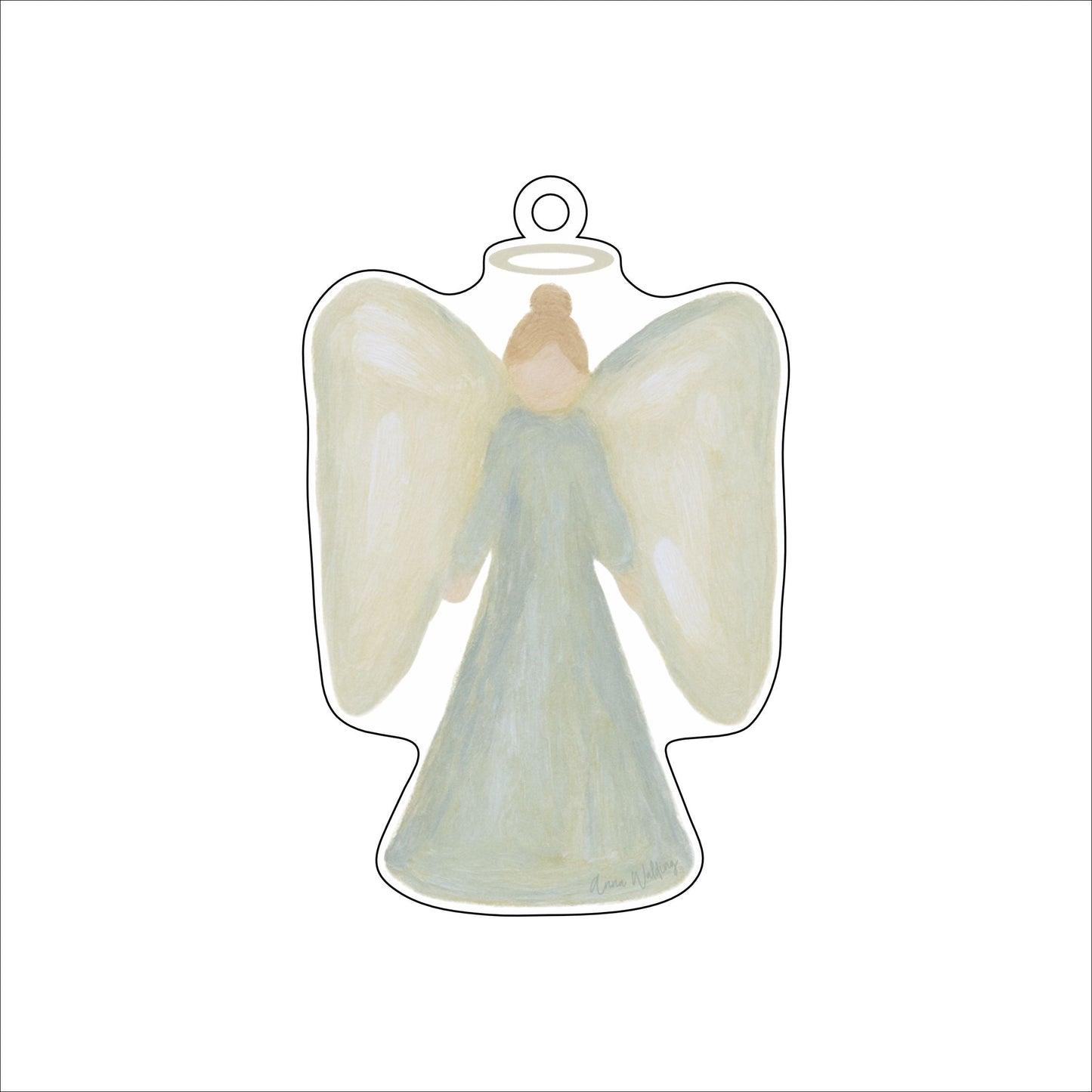 AWA-079 Angel C Ornament | 0.25Acrylic Ornament | Case of 25
