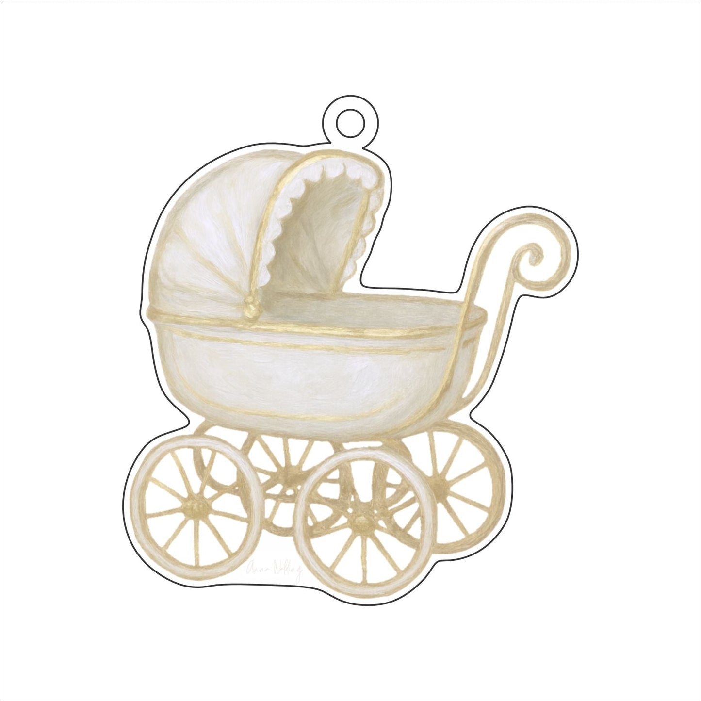 AWA-082 Baby Carriage Ornament | 0.25Acrylic Ornament |