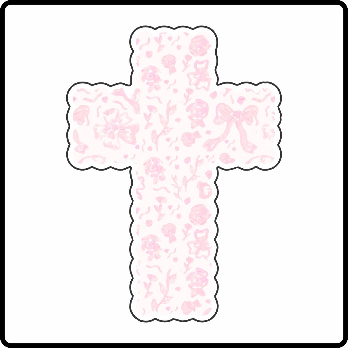 AWA-107 Pink Cross Charm | 0.125Acrylic Magnet | Case of 25