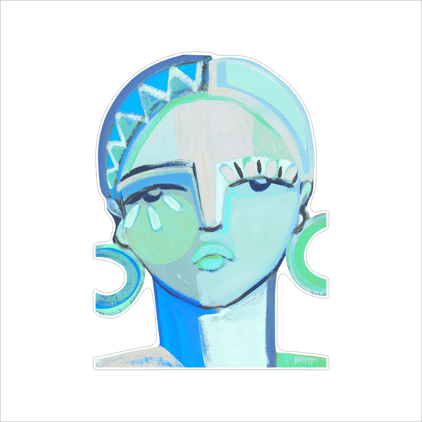 BAA-005 Shera Multi Light & Dark Blue | 0.75in. Acrylic Cutout | Case Bundle any 10+ (Pack of 1)