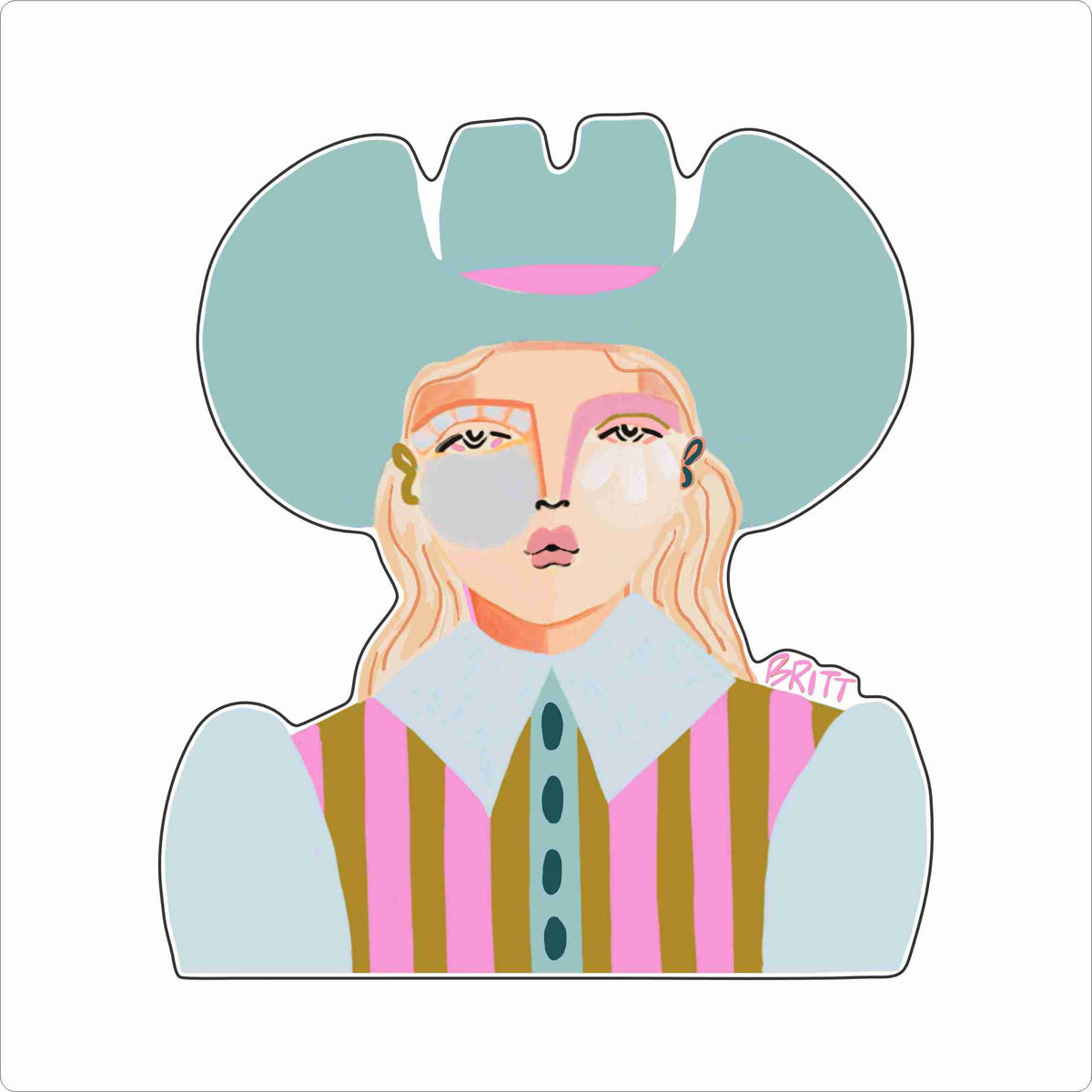 BAA-023 Dusty Blue Hat | 0.75Acrylic Contour