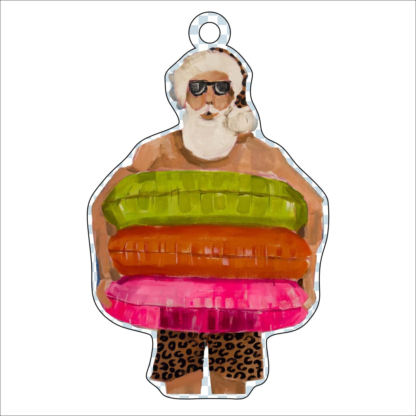 BLA-009 Santa 1 Ornament | 0.25in. Acrylic Ornament |