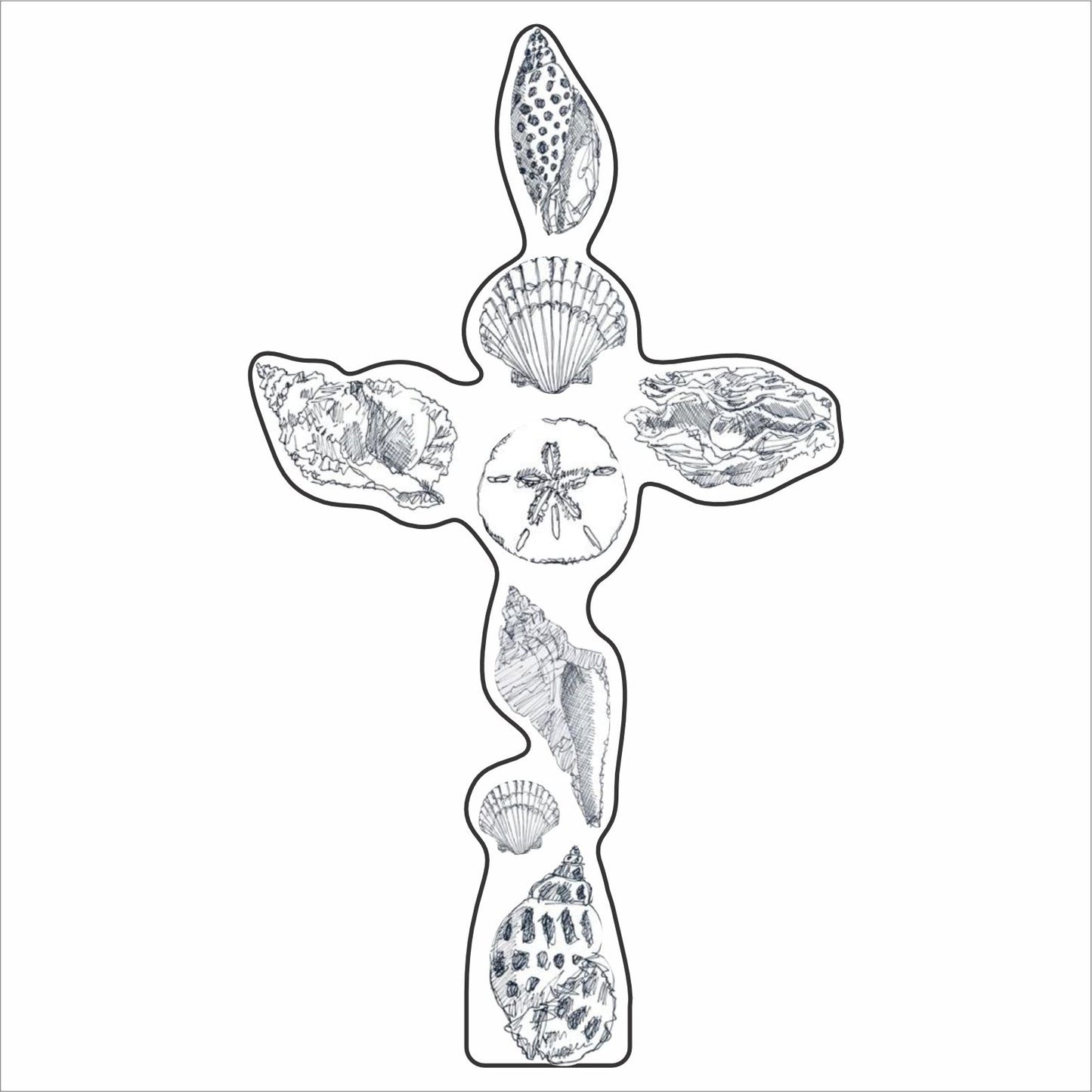BLA-032 Shell Cross Mini | 0.50Acrylic Mini |