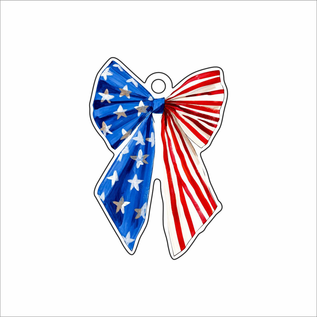 BLA-063 Flag Bow Ornament | 0.25Acrylic Ornament
