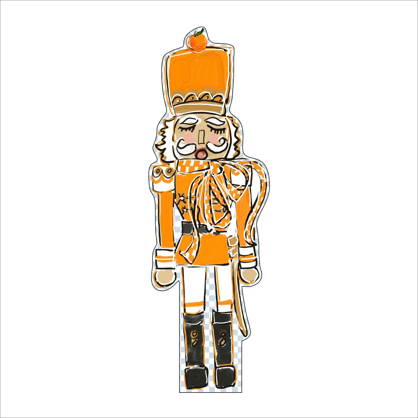 BPM-016 Orange & White Nutcracker | 0.75 Acrylic Cutout | Case Bundle of 25