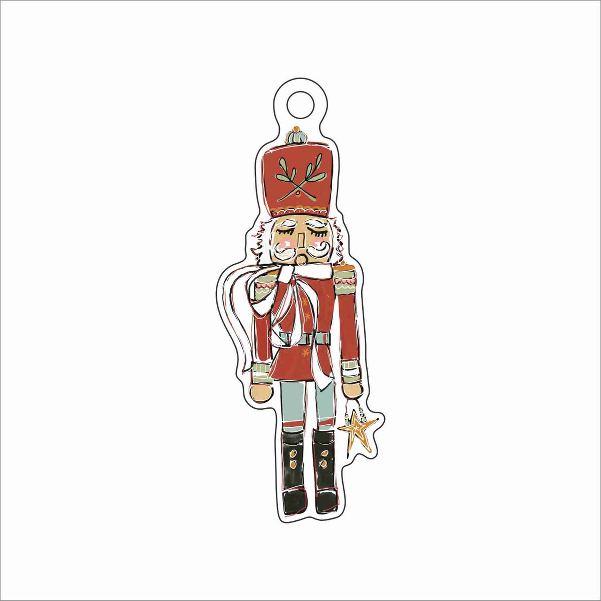 BPM-035 Whimsical Nutrcracker Ornament | 0.25Acrylic Ornament