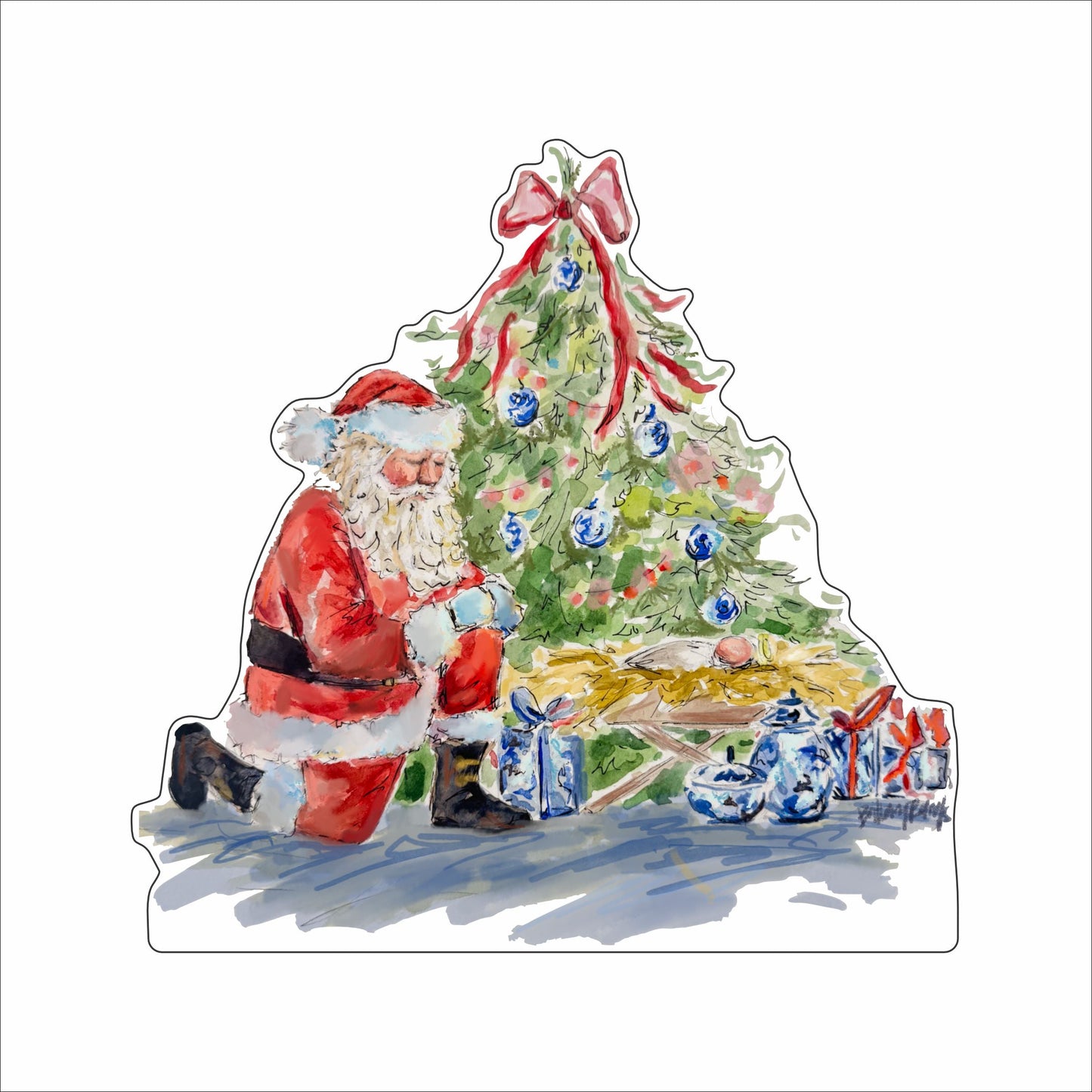BRA-010 Santa Manger | 0.75in. Acrylic Contour | Case Bundle of 25