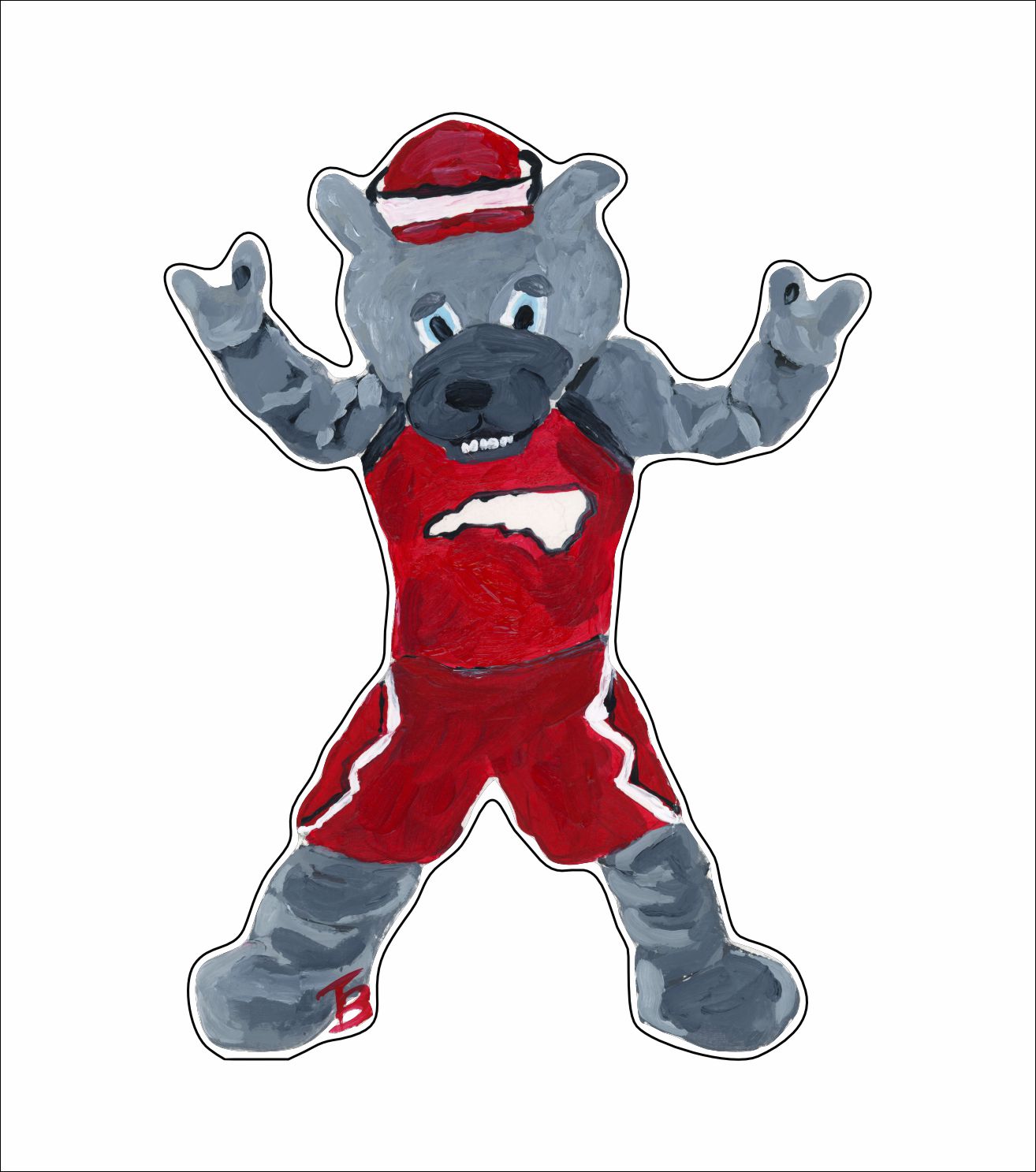 BTA-017 NC Wolf | 0.125in. Acrylic Magnet |