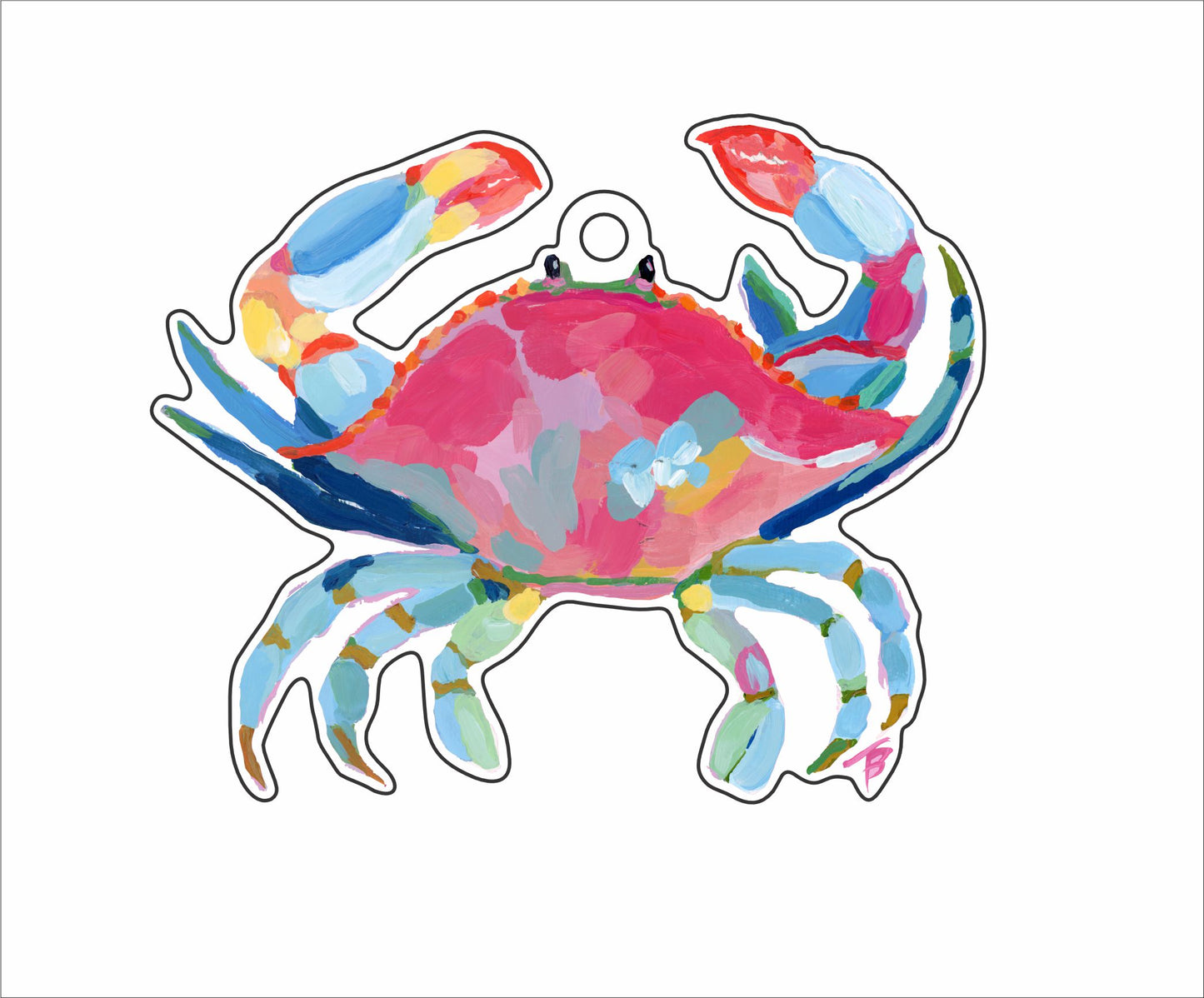 BTA-048 Colorful Crab Ornament | 0.25Acrylic Ornament |