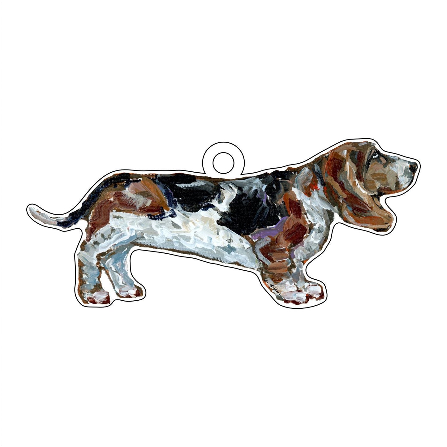 Basset Hound Tri Color | 0.25in. Acrylic Ornament | Mix and Match (any 10+)