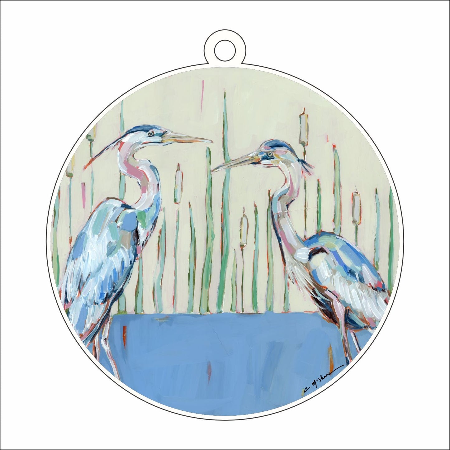 Blue Herons | 0.25in. Acrylic Ornament | Case of 25