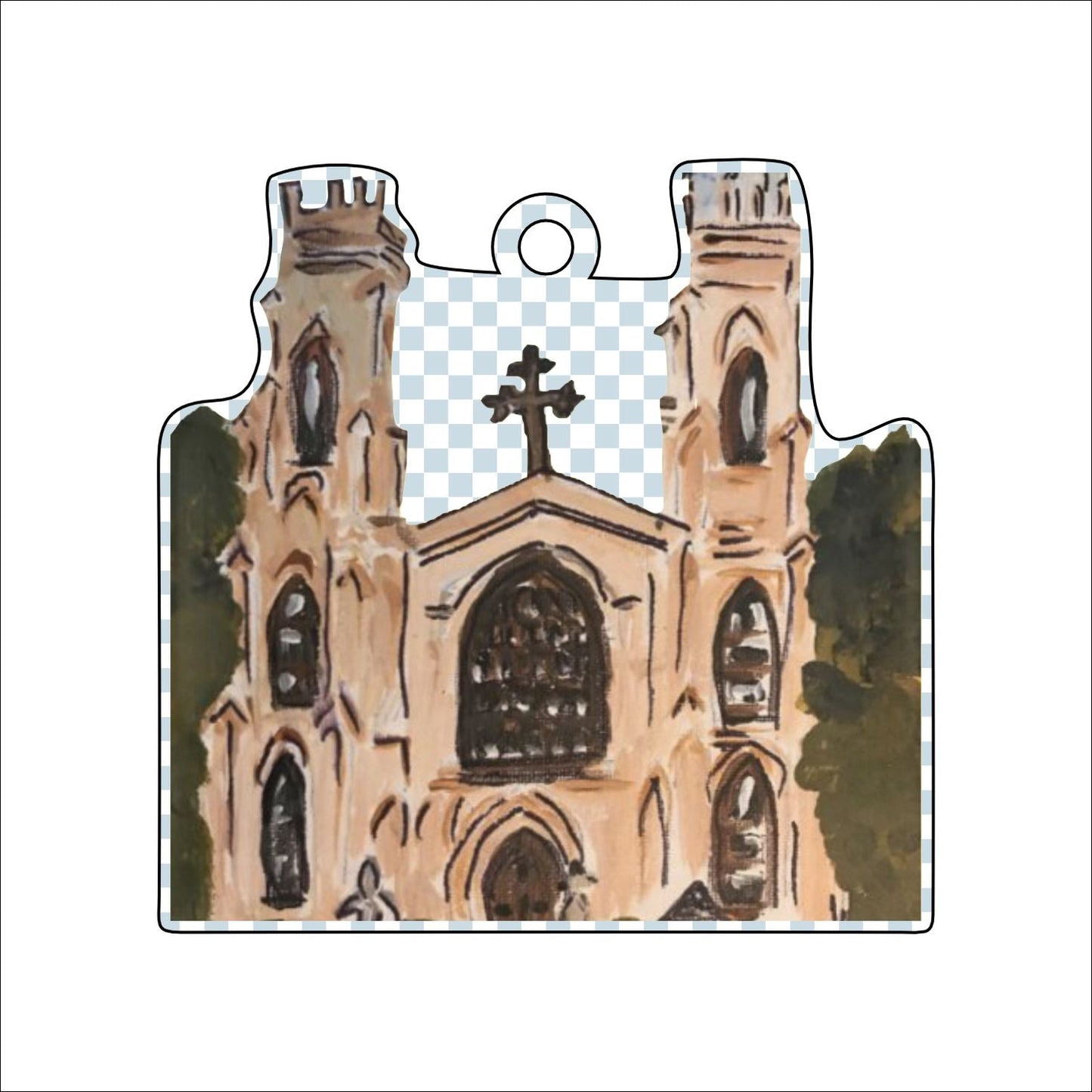 CAA-033 Trinity Cathedral Ornament | 0.25in. Acrylic Ornament