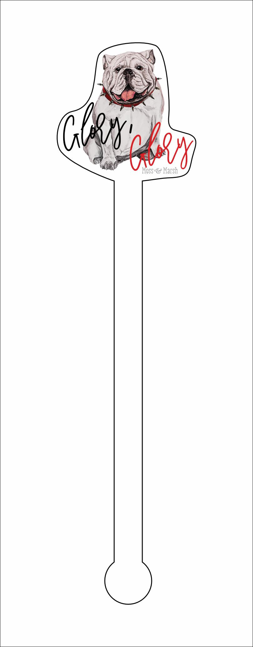 CBR-007 UGA Bulldog | 0.125in. Acrylic Drink Stirrer| Case Bundle of 100
