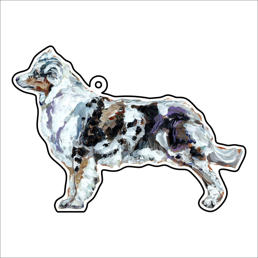 CMS-1081-C10 Australian Shepherd Blue Merle Bag Charm | 0.125Acrylic Bag Charm | Case of 10