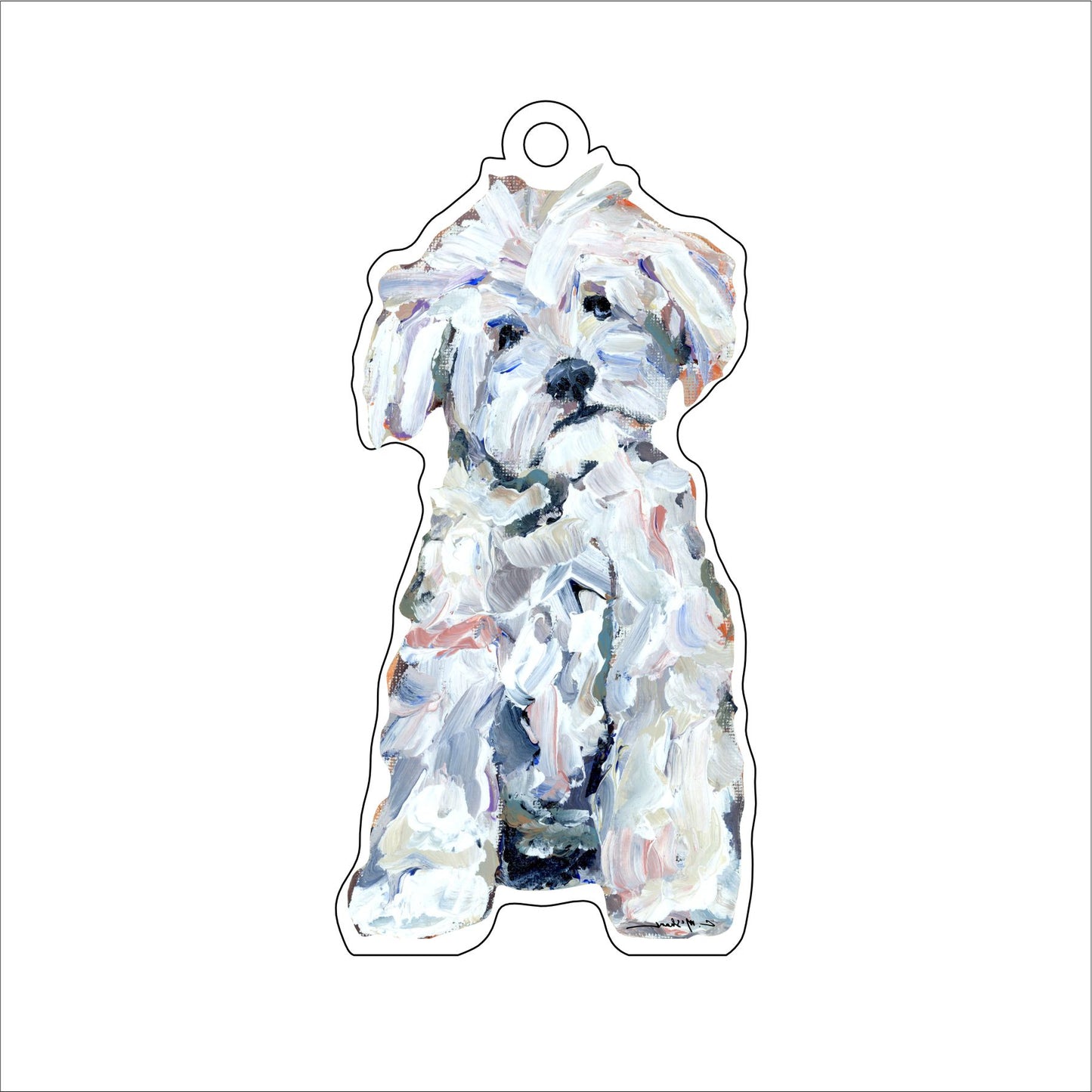 Maltipoo White | 0.25in. Acrylic Ornament | Mix and Match (any 10+)