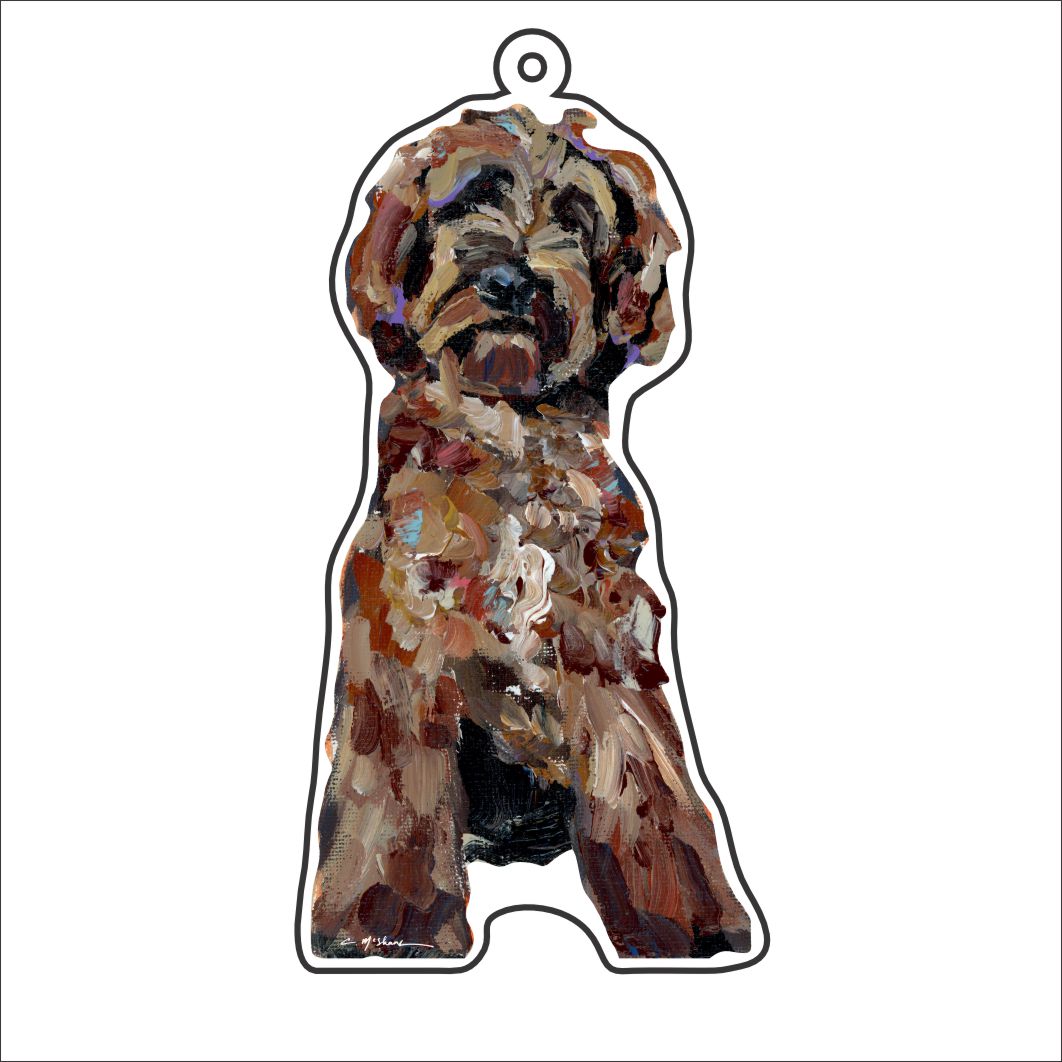 CMS-1155-C10 Goldendoodle Red Bag Charm | 0.125Acrylic Bag Charm | Case of 10