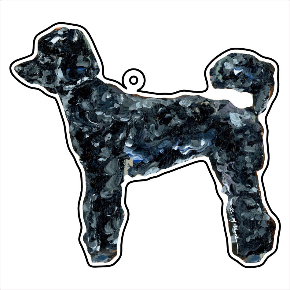 CMS-1178-C10 Poodle Black Bag Charm | 0.125Acrylic Bag Charm | Case of 10