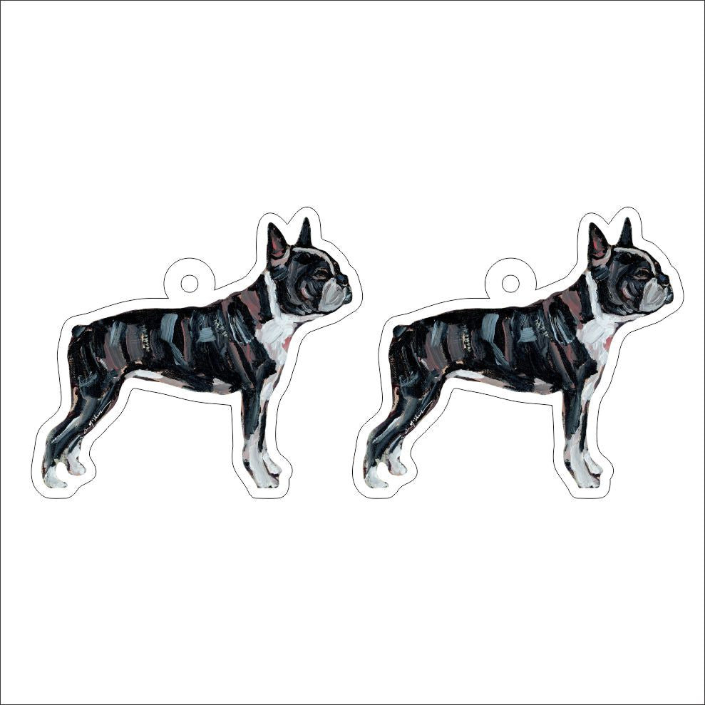 CMS-1218-C10 Boston Terrier Earring Pair | 0.125Acrylic Earring | Case of 10
