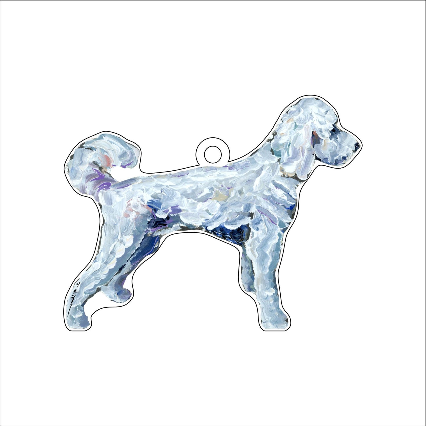 White Goldendoodle | 0.25in. Acrylic Ornament | Mix and Match (any 10+)