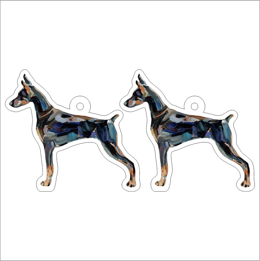 CMS-1245-C10 Doberman Earring Pair | 0.125Acrylic Earring | Case of 10