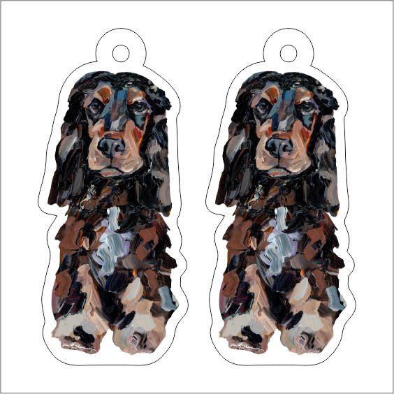 CMS-1252-C10 English Cocker Spaniel Black & Tan Earring Pair | 0.125Acrylic Earring | Case of 10
